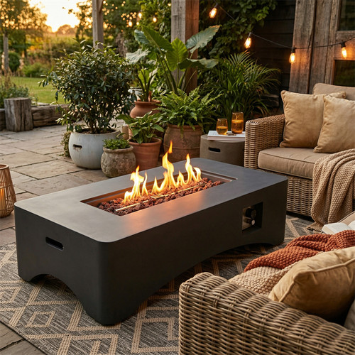 Outdoor rectangle propane fire - rectangle,