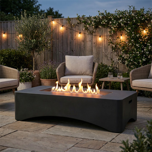 Outdoor rectangle propane fire - outdoor,